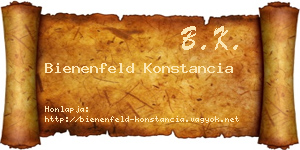 Bienenfeld Konstancia névjegykártya